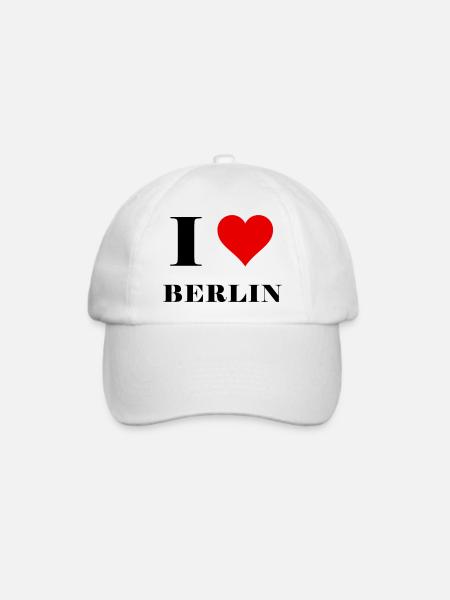 I Love Berlin - Baseballkappe - Weiß/Weiß
