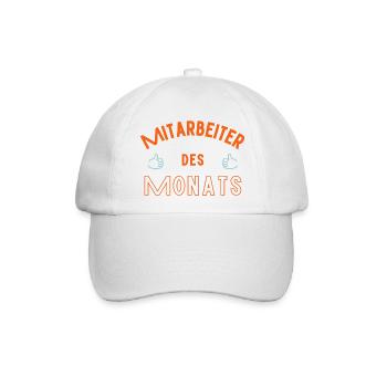 Mitarbeiter des Monats - Baseballkappe - Weiß/Weiß - Vorne