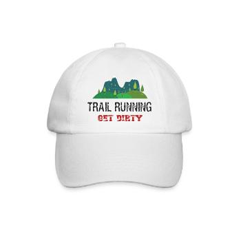 Trail Running – Werden Sie schmutzig! - Baseballkappe - Weiß/Weiß - Vorne