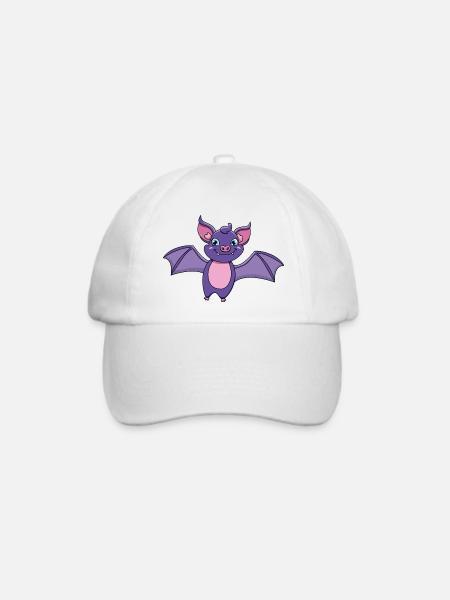 Fledermaus - Baseballkappe - Weiß/Weiß