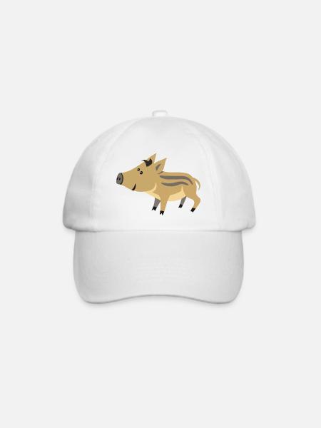 Süßes Wildschwein Baby – niedliche Illustration - Baseballkappe - Weiß/Weiß