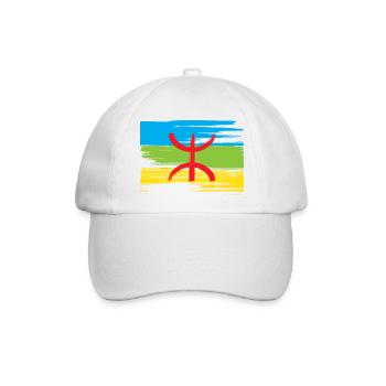 Amazigh Flagge (Amazigh inside) - Baseballkappe - Weiß/Weiß - Vorne