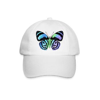 Schmetterling Schmetterling Tier bunt Farbe - Baseballkappe - Weiß/Weiß - Vorne