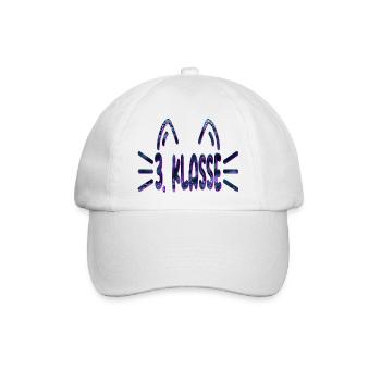 3. Klasse - Grundschule Katzen - Baseballkappe - Weiß/Weiß - Vorne