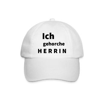 Ich gehorche Herrin - Baseballkappe - Weiß/Weiß - Vorne