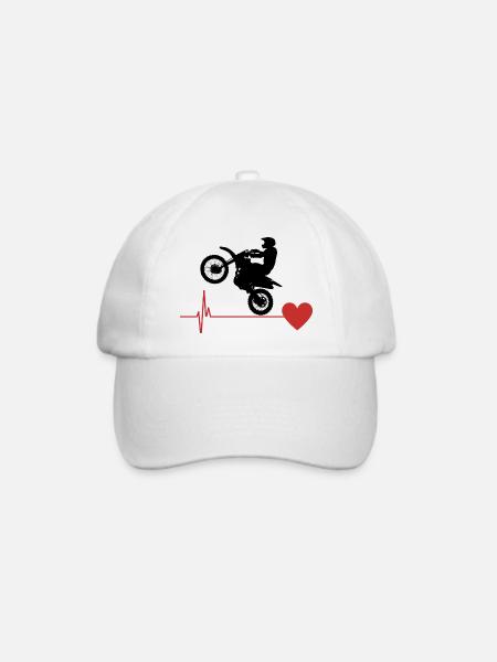 Motocross Passion - Baseballkappe - Weiß/Weiß