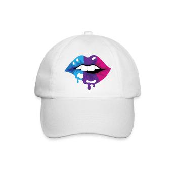Farbige Lippen - Baseballkappe - Weiß/Weiß - Vorne