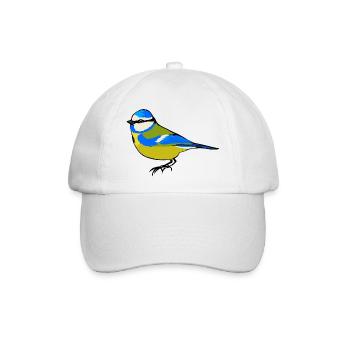 Süße Blaumeise – Vogel Meise Singvögel Gartenvögel - Baseballkappe - Weiß/Weiß - Vorne