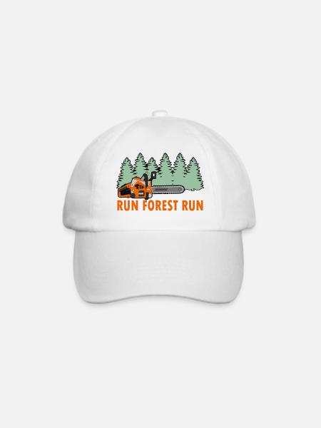 Chainsaw Run Forest Run Funny Lumberjack stihl s - Baseballkappe - Weiß/Weiß