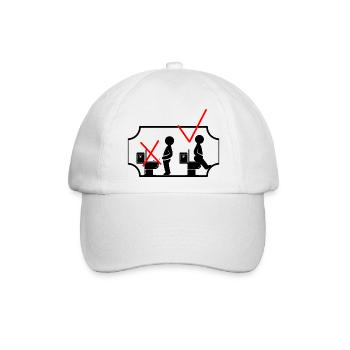 WC Aufkleber - Baseballkappe - Weiß/Weiß - Vorne