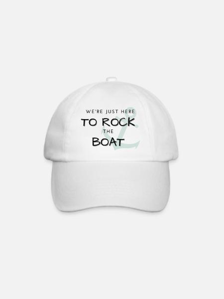 rock the boat - Kreuzfahrt - Reisen - Gruppenmotiv - Baseballkappe - Weiß/Weiß
