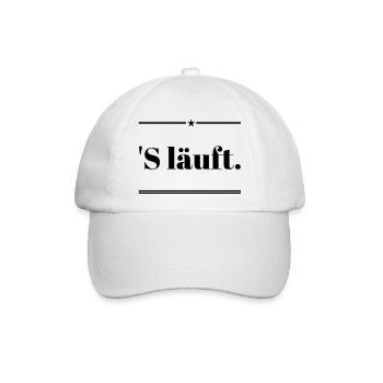 S' LÄUFT! Cooles neues Design, Super geiler Spruch - Baseballkappe - Weiß/Weiß - Vorne