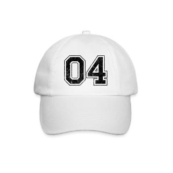 Anzahl 04 - Baseballkappe - Weiß/Weiß - Vorne