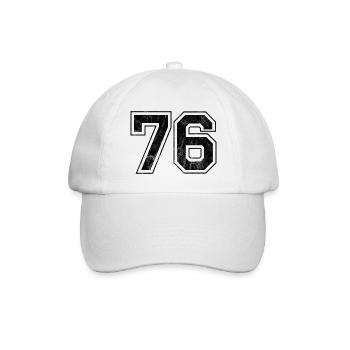 Anzahl 76 - Baseballkappe - Weiß/Weiß - Vorne