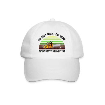 Du bist nicht du ....Kette stumpf - Baseballkappe - Weiß/Weiß - Vorne