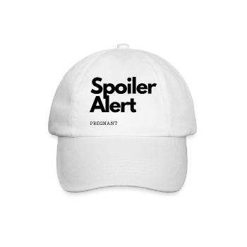 Spoiler Alert Pregnant Design - Baseballkappe - Weiß/Weiß - Vorne