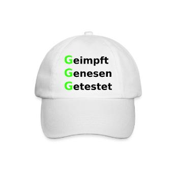 Geimpft Genesen Getestet Grün Schwarz - Baseballkappe - Weiß/Weiß - Vorne