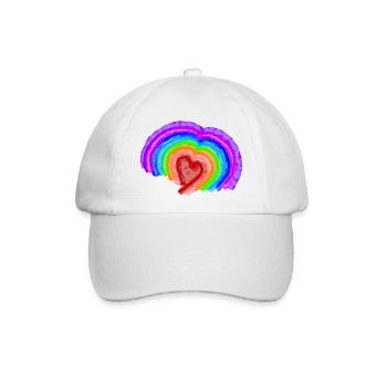 Regenbogen Farben des stolzes - Baseballkappe - Weiß/Weiß - Vorne
