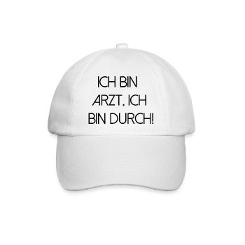 bin Arzt bin durch lustiger Spruch Beruf Schrift - Baseballkappe - Weiß/Weiß - Vorne