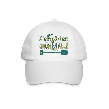 Kleingärten Grün für alle grunge 1 - Baseballkappe - Weiß/Weiß - Vorne