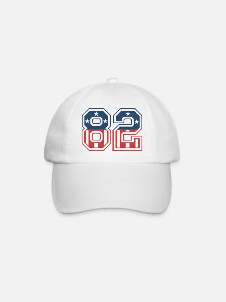 Nummer 82 USA - Baseballkappe - Weiß/Weiß