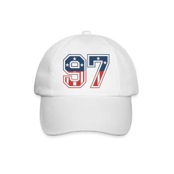 Nummer 97 USA - Baseballkappe - Weiß/Weiß - Vorne