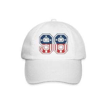 Nummer 98 USA - Baseballkappe - Weiß/Weiß - Vorne