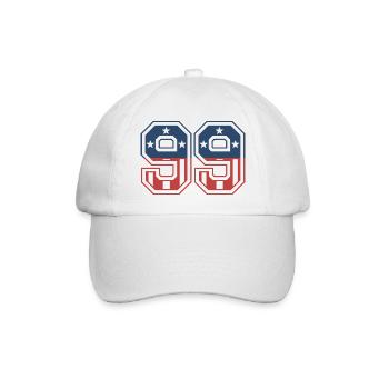 Nummer 99 USA - Baseballkappe - Weiß/Weiß - Vorne