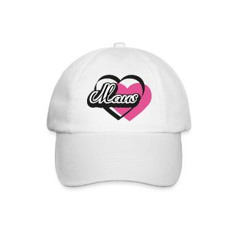 Kosename Maus Herz - Baseballkappe - Weiß/Weiß - Vorne