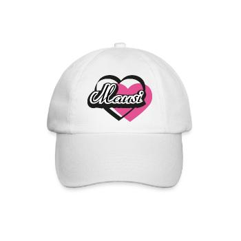 Kosename Mausi Herz - Baseballkappe - Weiß/Weiß - Vorne