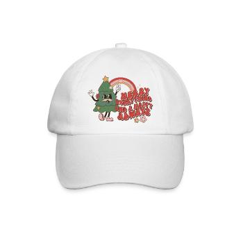 Lustiger Spruch Weihnachten Retro Weihnachtslied - Baseballkappe - Weiß/Weiß - Vorne