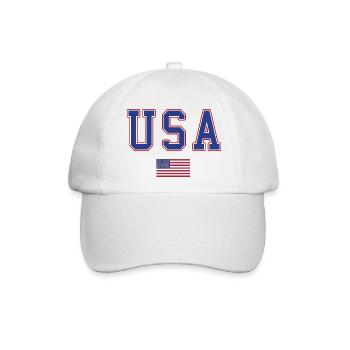 usa flagge schrift - Baseballkappe - Weiß/Weiß - Vorne