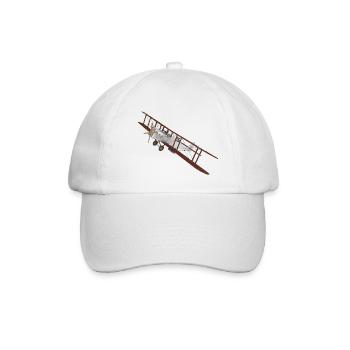 Doppeldecker Flugzeug von 1915 - Baseballkappe - Weiß/Weiß - Vorne