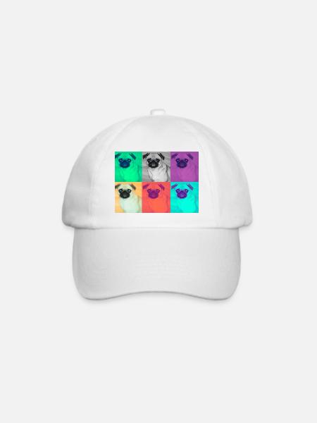 Pop Art Hund Design - Baseballkappe - Weiß/Weiß