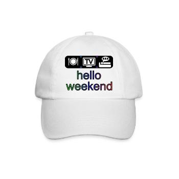 hello weekend - Baseballkappe - Weiß/Weiß - Vorne