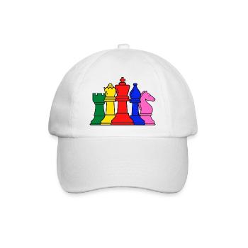 Schachfiguren - Baseballkappe - Weiß/Weiß - Vorne