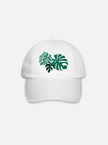 Monstera - Baseballkappe - Weiß/Weiß