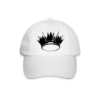 Krone Symbol König und Königin Liebe Vektor 3 - Baseballkappe - Weiß/Weiß - Vorne