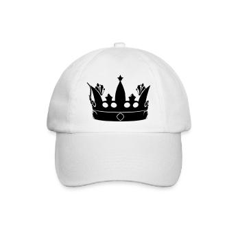 Krone Symbol König und Königin Liebe Vektor 4 - Baseballkappe - Weiß/Weiß - Vorne