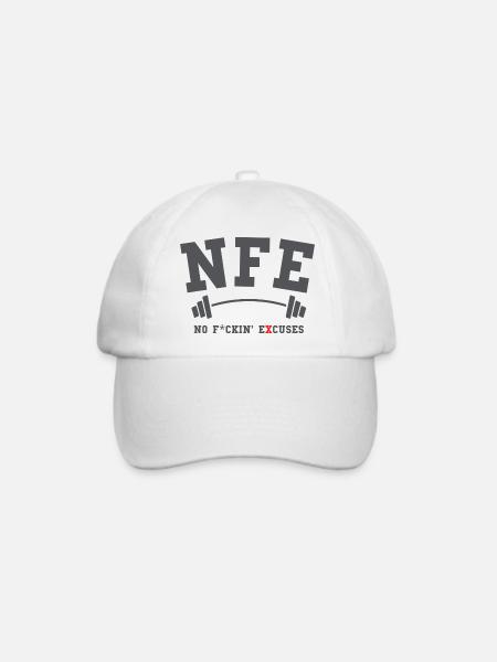 NFE (No F*ckin´ Excuses) - Make your Workout - Baseballkappe - Weiß/Weiß