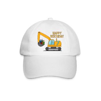 Bagger Kinder Happy Birthday 7 - Baseballkappe - Weiß/Weiß - Vorne