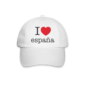 Ich liebe Spanien | Ich liebe España | I Herz Spanien - Baseballkappe - Weiß/Weiß - Vorne