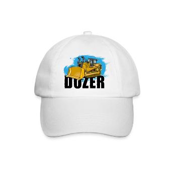 Bulldozer oder Planierraupe - Baseballkappe - Weiß/Weiß - Vorne