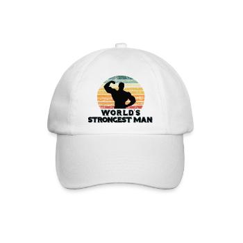 Der stärkste Mann der Welt mit Retro-Vibe - Baseballkappe - Weiß/Weiß - Vorne