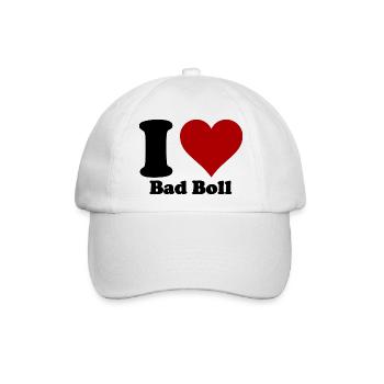 I Love Bad Boll - Baseballkappe - Weiß/Weiß - Vorne