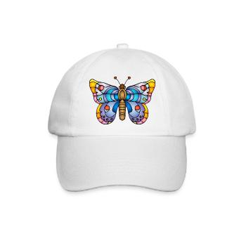 Bunter Schmetterling - Baseballkappe - Weiß/Weiß - Vorne