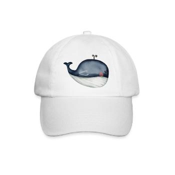 Wal, Ozean - Baseballkappe - Weiß/Weiß - Vorne