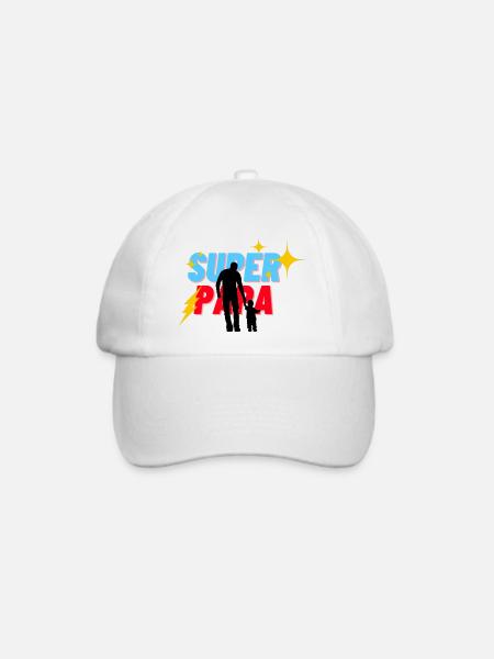 Super Papa - Baseballkappe - Weiß/Weiß