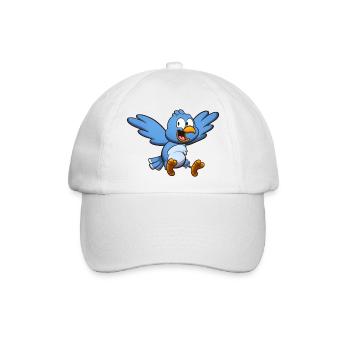 Niedlicher fliegender blauer Vogel - Baseballkappe - Weiß/Weiß - Vorne