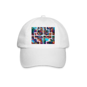 Geometrische Farbe - Baseballkappe - Weiß/Weiß - Vorne